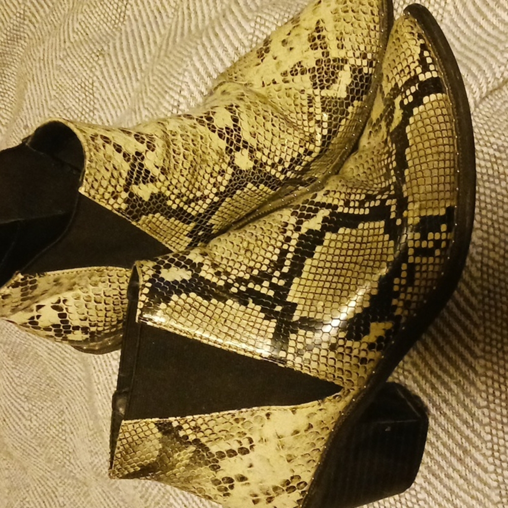 Snake skin booties